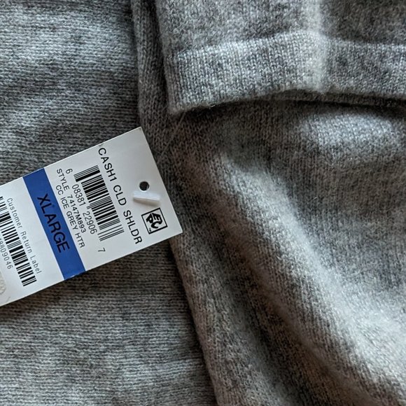 NWT Cashmere Cold Shoulder Sweater - XL Grey - Picture 2 of 11
